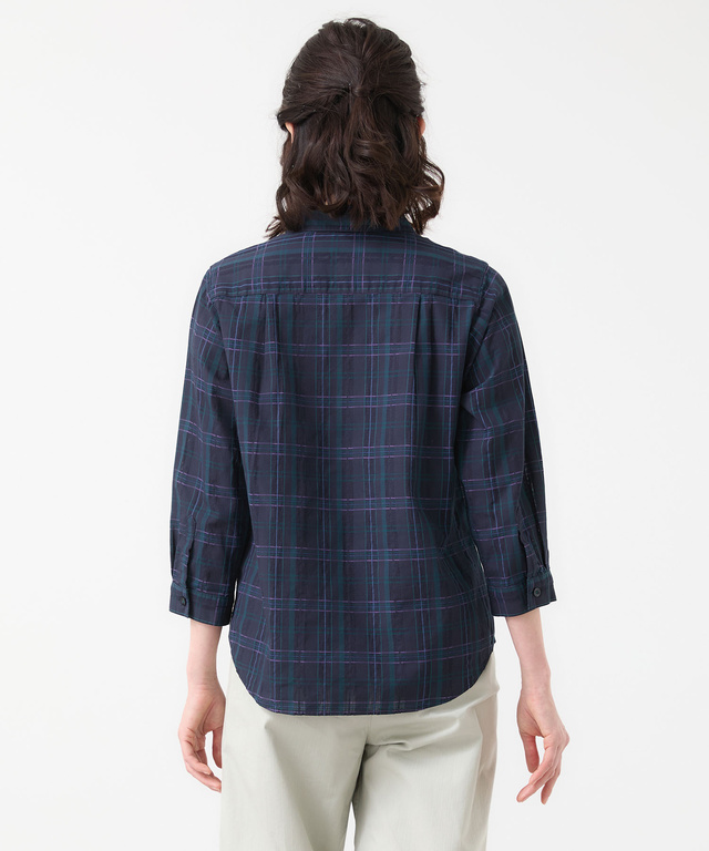 スノーコットン 七分袖 ブラウス【接触冷感】