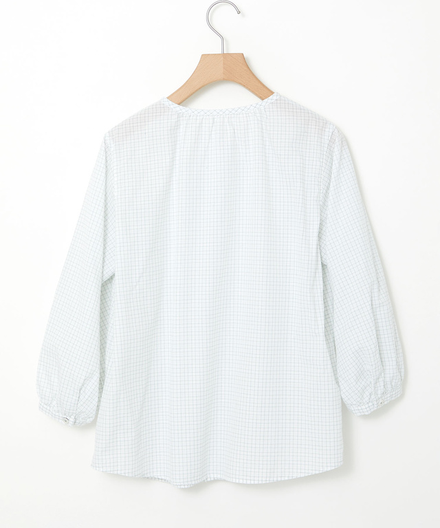 スノーコットン ミニチェック ブラウス【接触冷感】