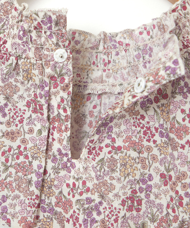 小花柄 シャーリング ブラウス【オンラインショップ・一部店舗限定】