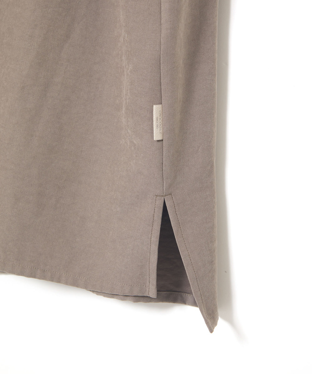 ピーチスキン バンドカラー ブラウス
