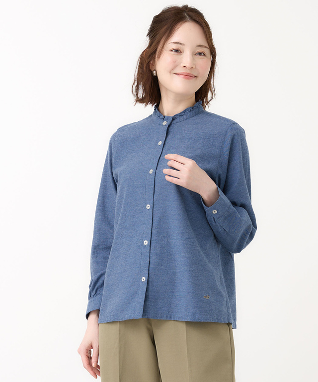 フランネル フリル襟 ブラウス【オンラインショップ・一部店舗限定】