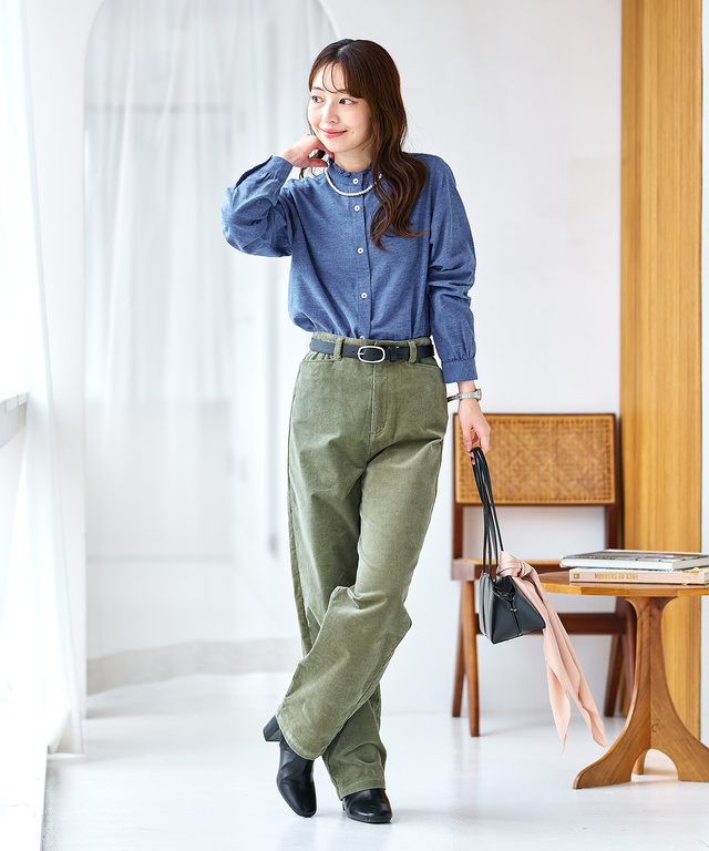 フランネル フリル襟 ブラウス【オンラインショップ・一部店舗限定】