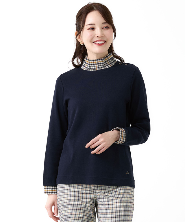 クロコダイルタータンジャカード チェック カットソー