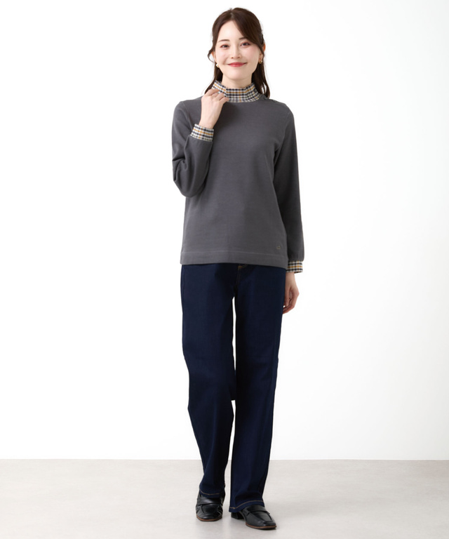 クロコダイルタータンジャカード チェック カットソー