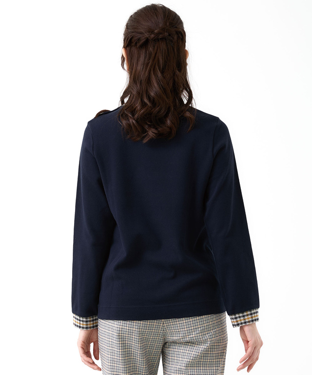 クロコダイルタータンジャカード チェック カットソー