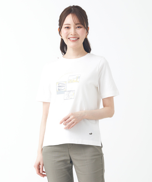 コットン モチーフプリント Tシャツ