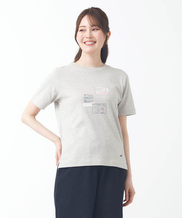 コットン モチーフプリント Tシャツ