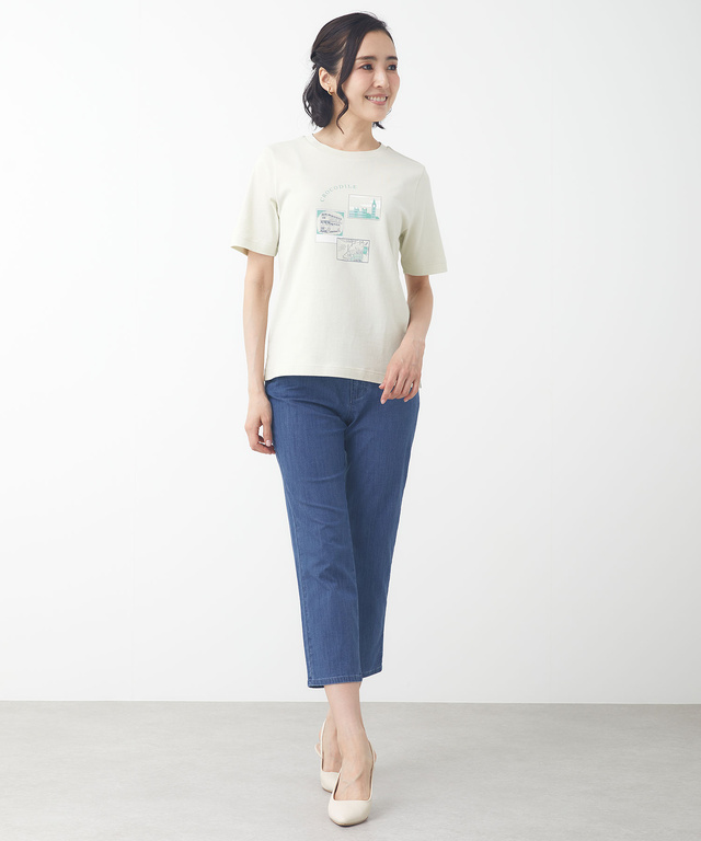 コットン モチーフプリント Tシャツ