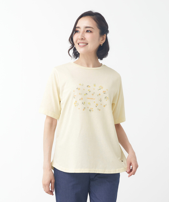 小花柄 プリント Tシャツ