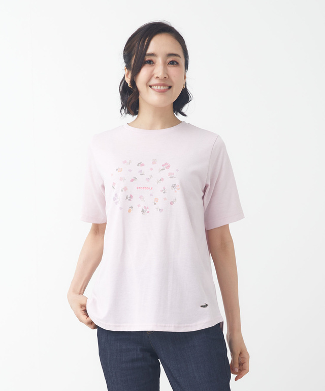 小花柄 プリント Tシャツ