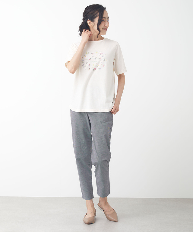 小花柄 プリント Tシャツ