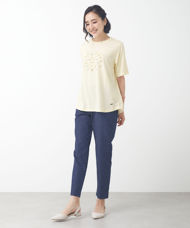 小花柄 プリント Tシャツ