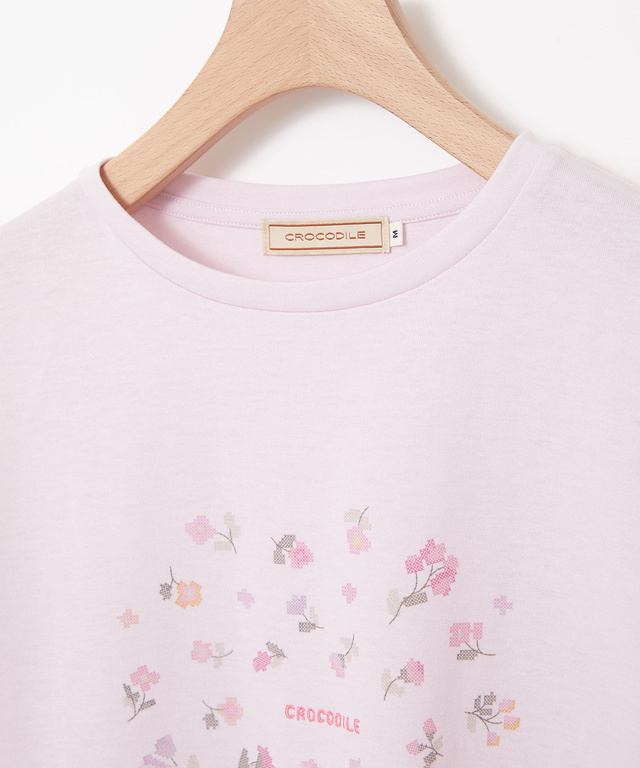 小花柄 プリント Tシャツ