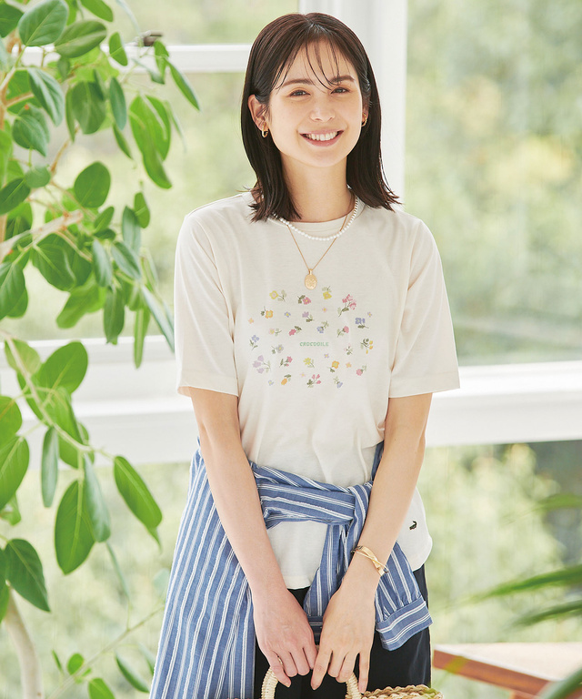 小花柄 プリント Tシャツ