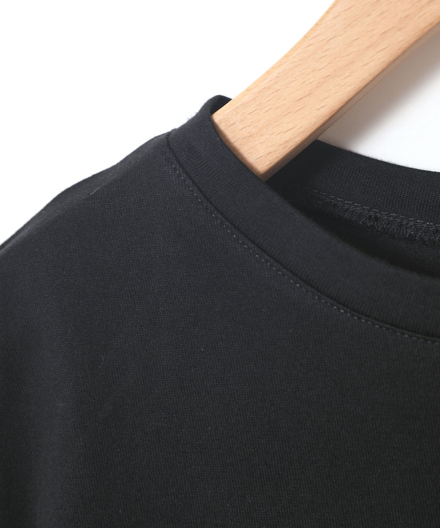 コットン 五分袖 刺繍 Tシャツ