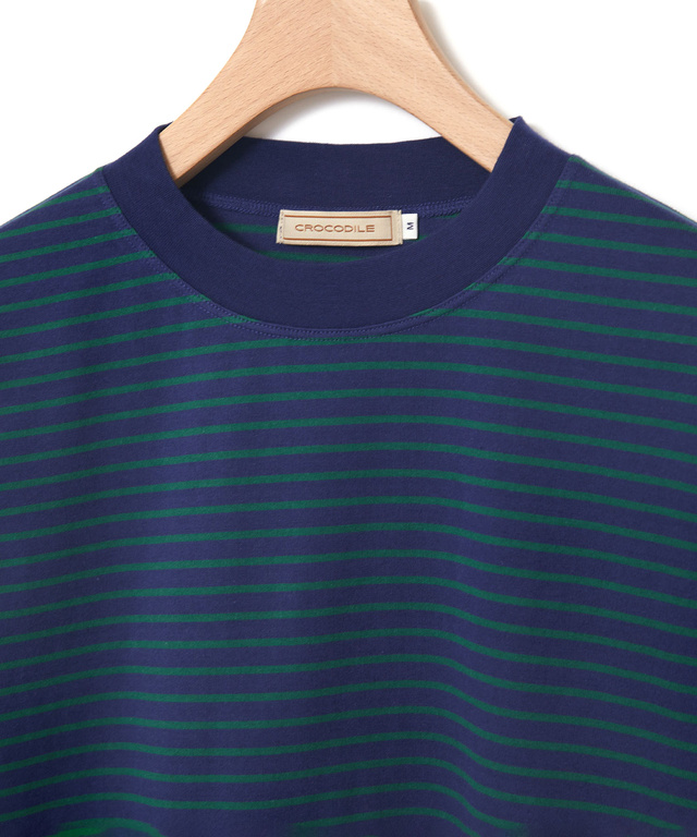 モックネック ボーダー Tシャツ