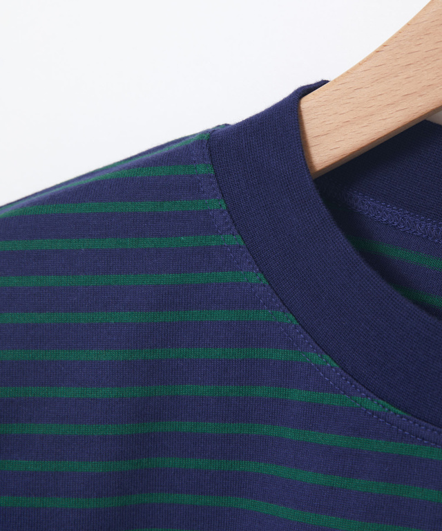 モックネック ボーダー Tシャツ