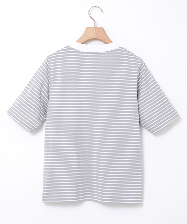 モックネック ボーダー Tシャツ