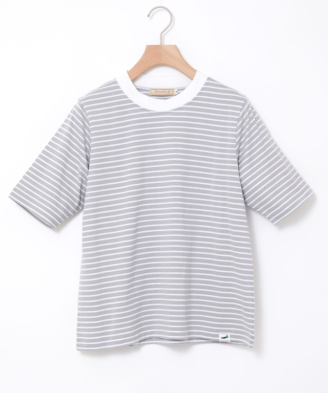 モックネック ボーダー Tシャツ