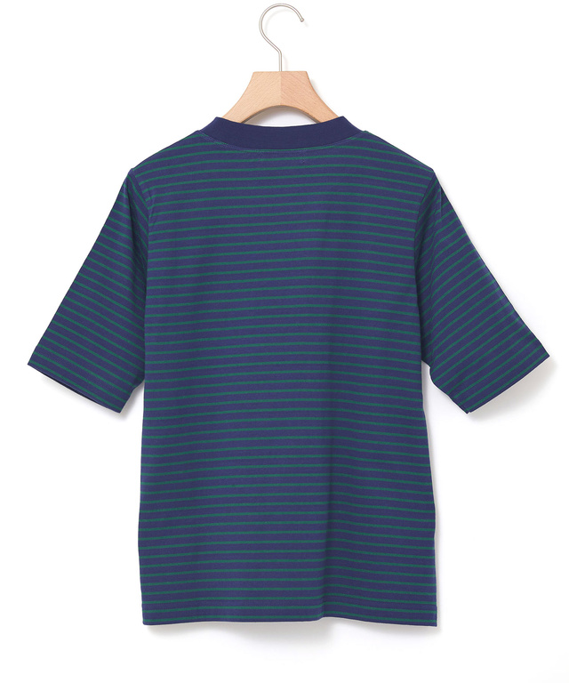 モックネック ボーダー Tシャツ
