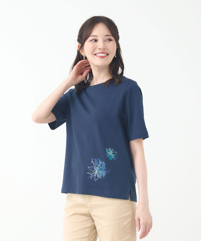 花柄 プリント Tシャツ