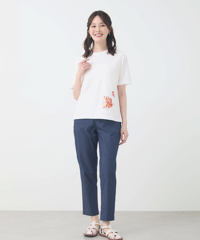 花柄 プリント Tシャツ