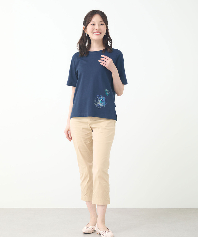 花柄 プリント Tシャツ