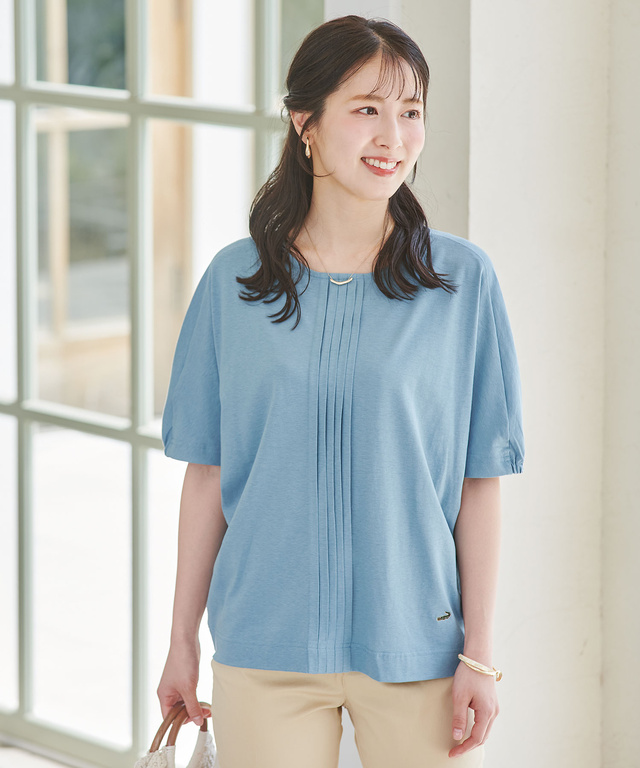 スノーリネン ピンタック プルオーバーTシャツ【接触冷感】