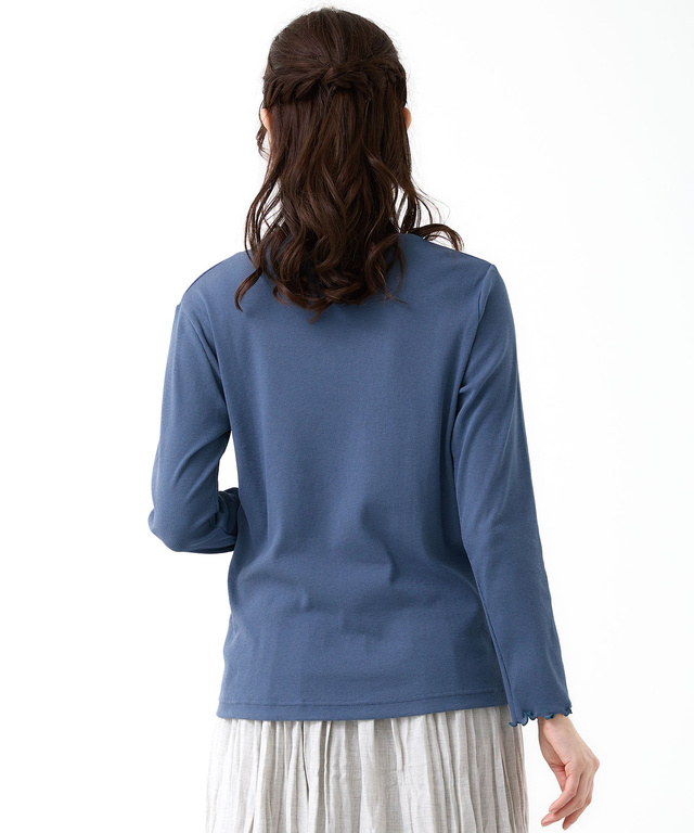 メロー ハイネック リブカットソー