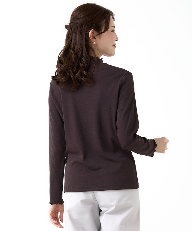 メロー ハイネック リブカットソー