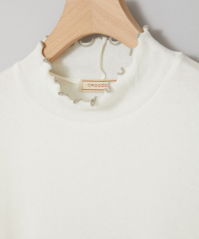 メロー ハイネック リブカットソー