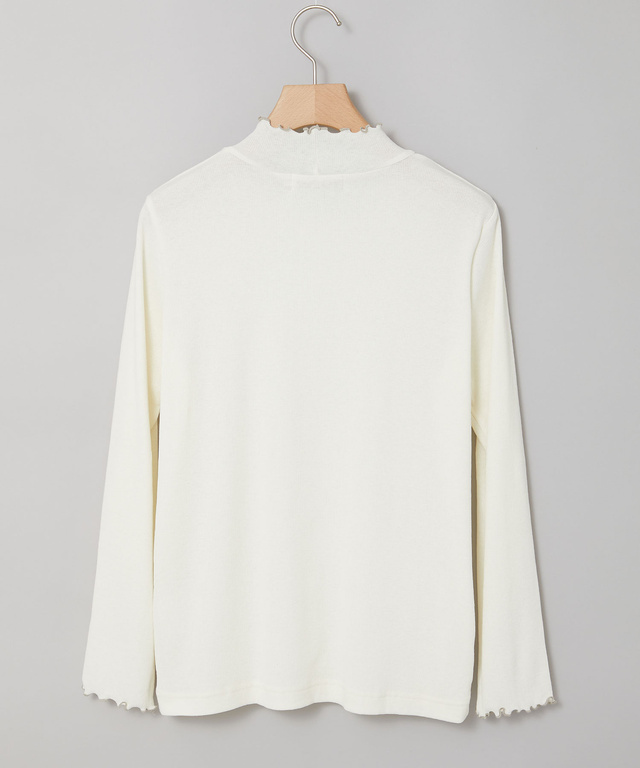 メロー ハイネック リブカットソー