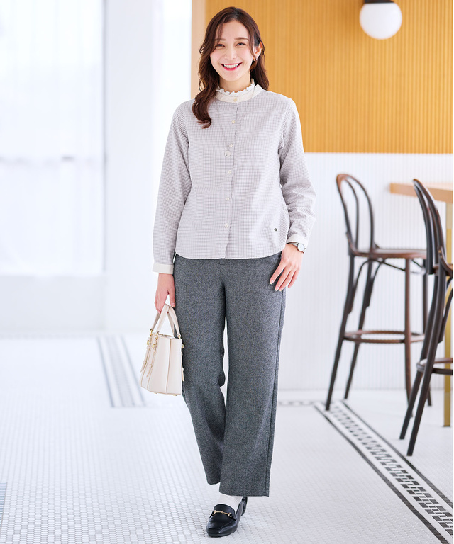 メロー ハイネック リブカットソー