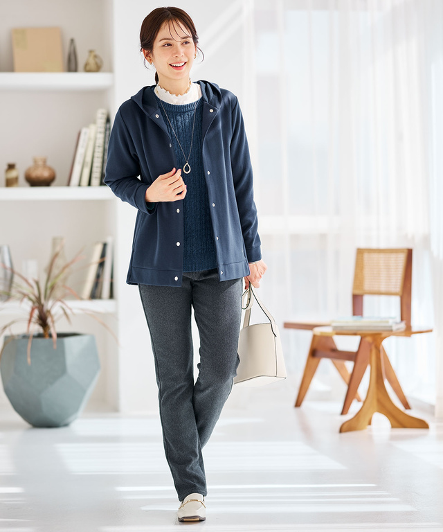  釦開き パーカー