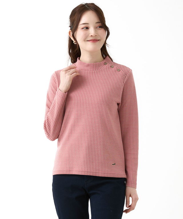 ジャカード ハイネック カットソー