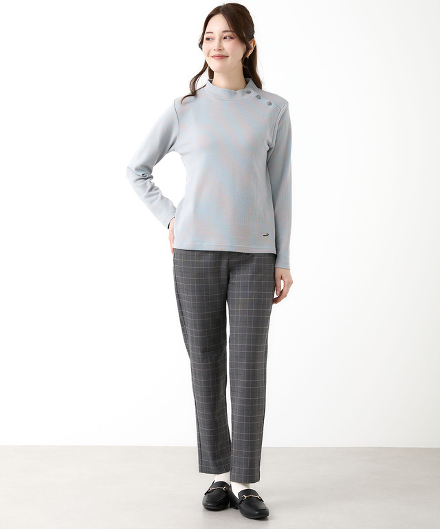 ジャカード ハイネック カットソー