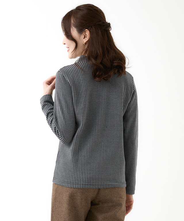 ジャカード ハイネック カットソー
