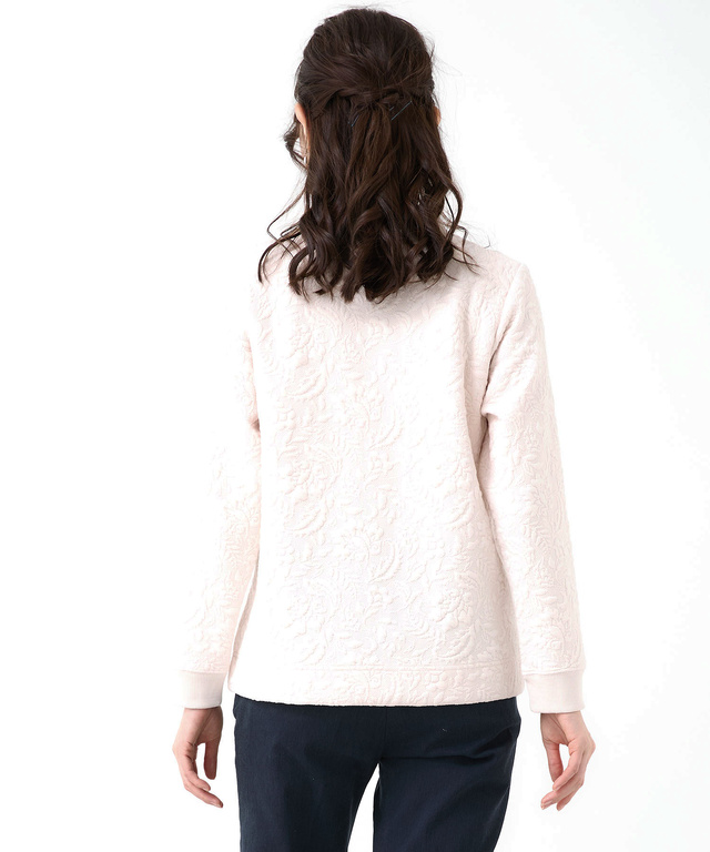 フラワージャカード モックネック トレーナー