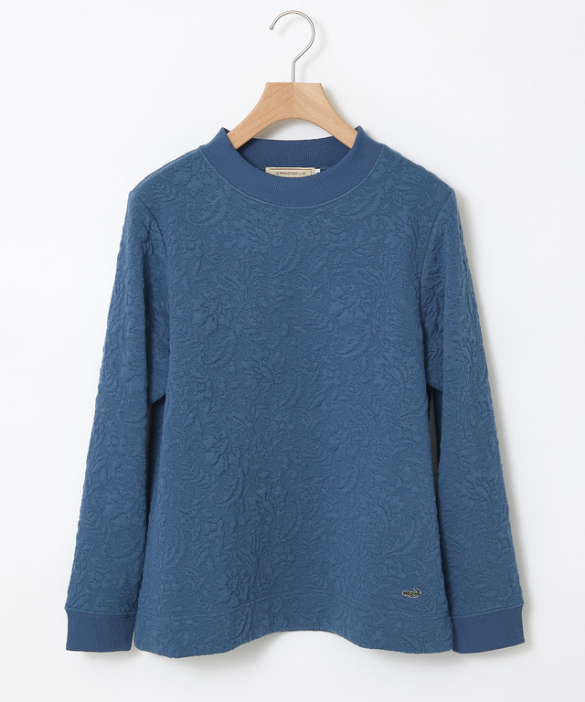 フラワージャカード モックネック トレーナー