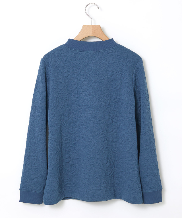 フラワージャカード モックネック トレーナー