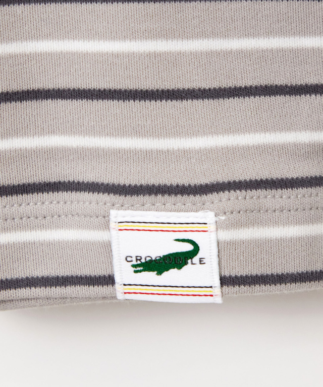 ボーダー ハイネック カットソー【ウガンダ オーガニック コットン】