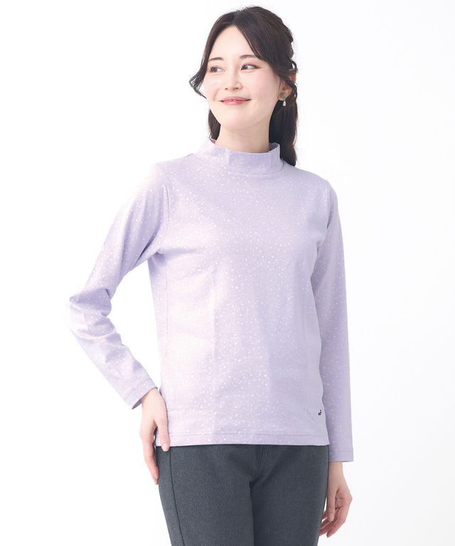 花柄プリント ハイネック プルオーバー