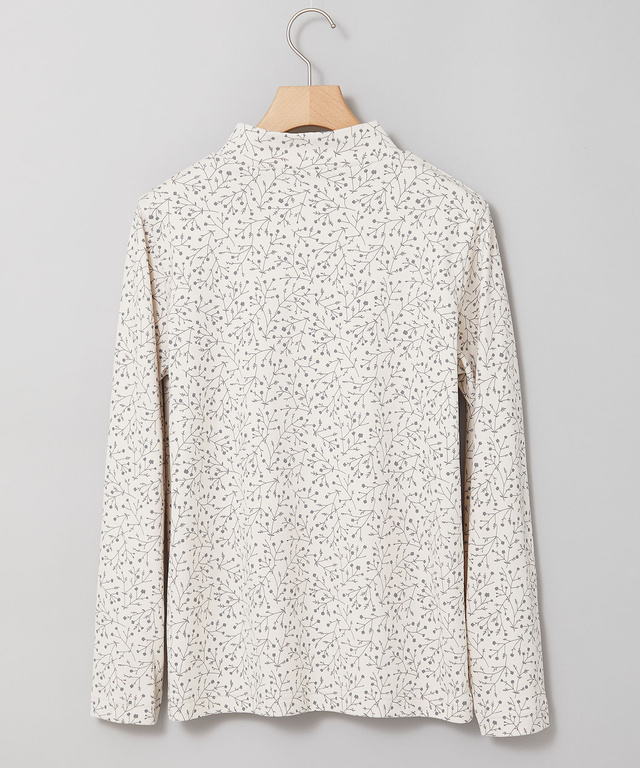 花柄プリント ハイネック プルオーバー