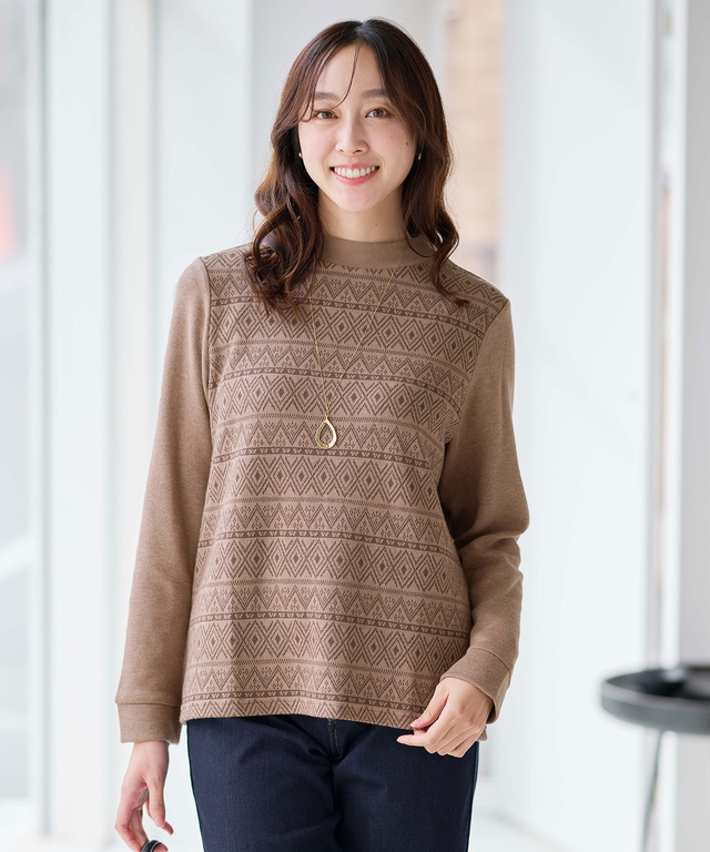 切り替え ジャカード プルオーバー