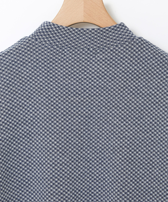 チェックジャカード ハイネックプルオーバー