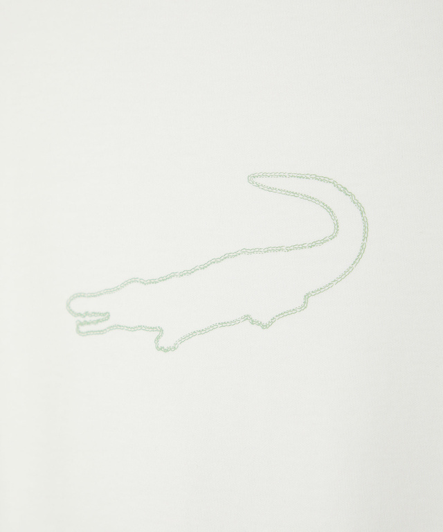 クロコモチーフ チェーンステッチ風 プリントTシャツ