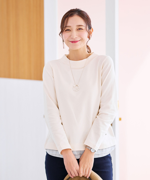 布帛 ドッキング プルオーバー