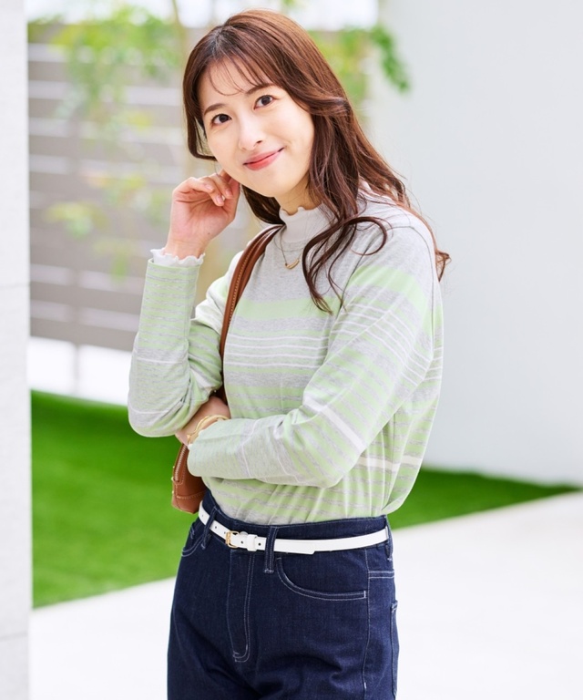 パネルボーダー 長袖 Tシャツ