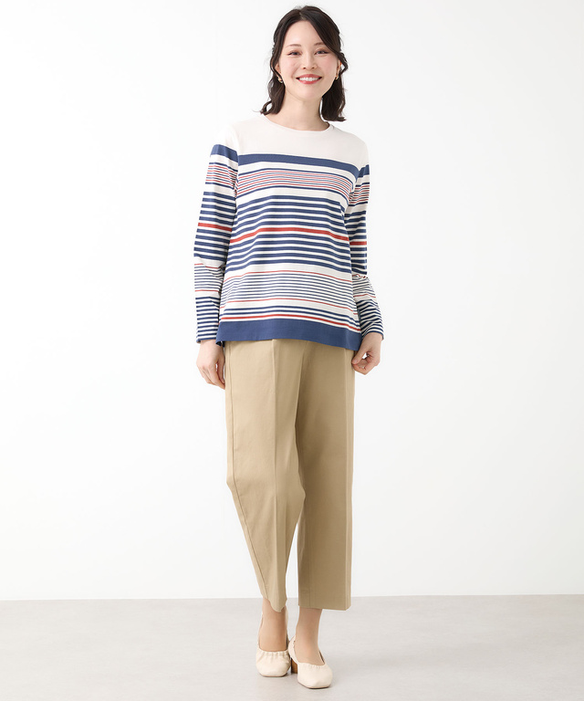 パネルボーダー 長袖 Tシャツ