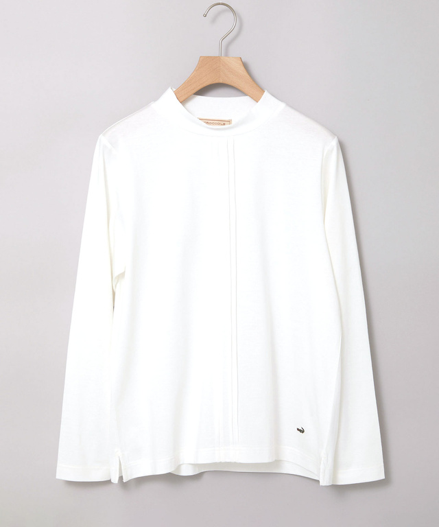 天竺 モックネック Tシャツ